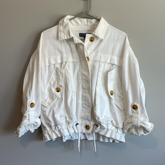 BlankNYC White Cotton & Linen Utility Jacket - Picture 7 of 14